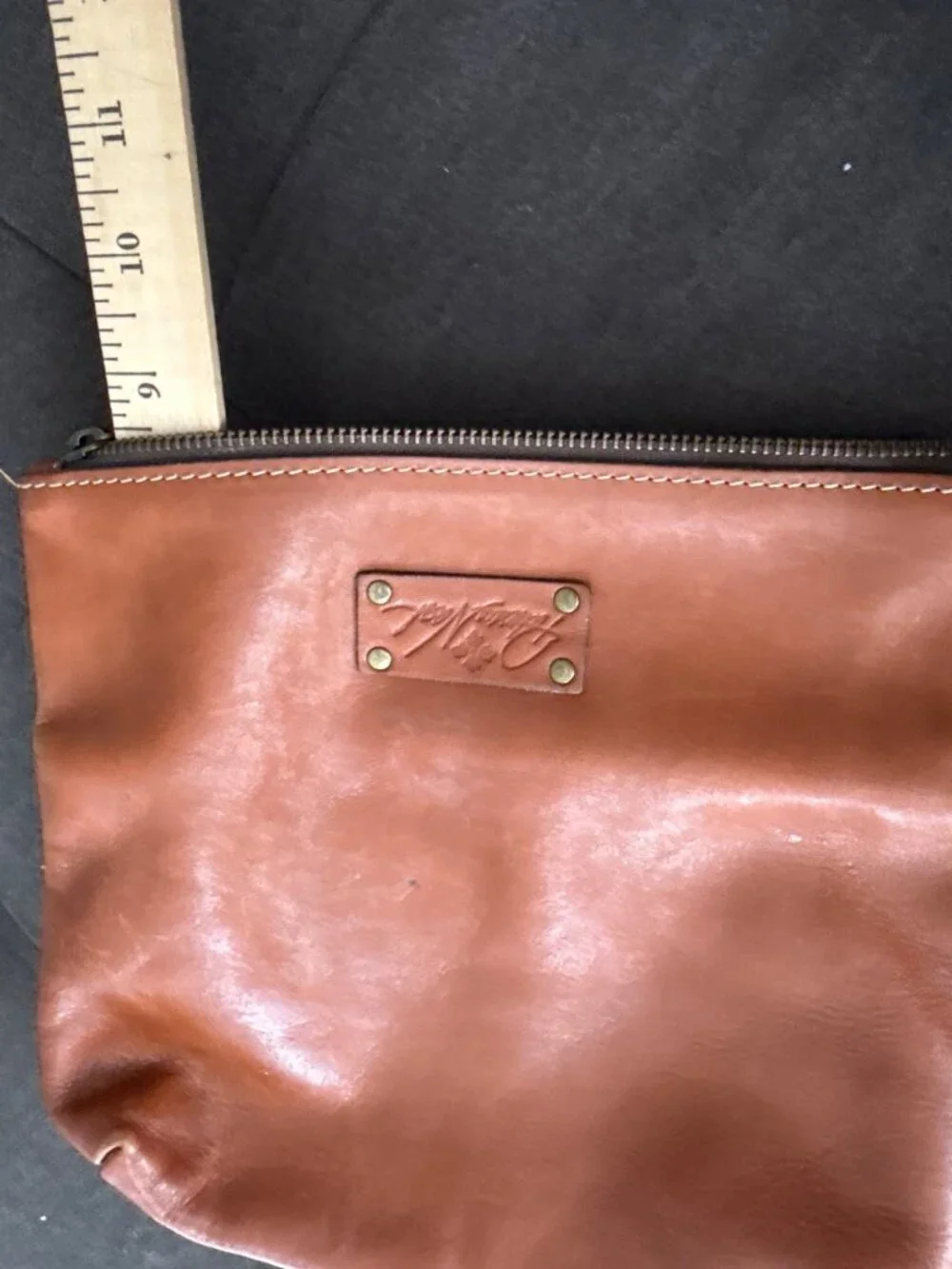 Patricia Nash Valerie Fold over Wristlet Clutch Brown Leather Purse